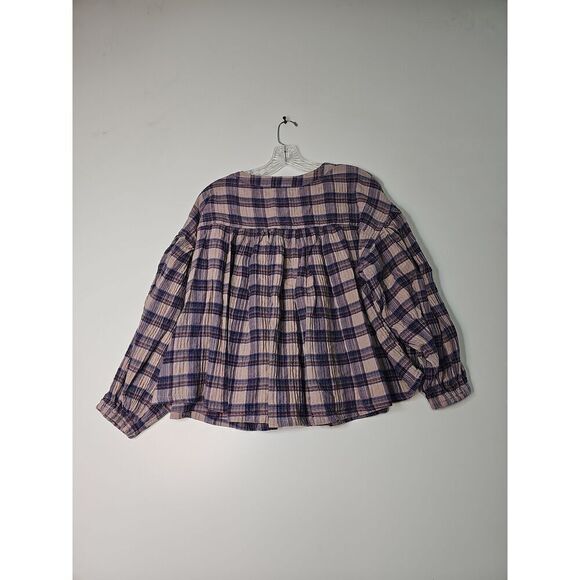 Free People Women's Jessi plaid Top Size Small - Picture 8 of 11